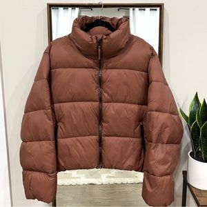 Old Navy Dark Rose Puffer Jacket - Size Large